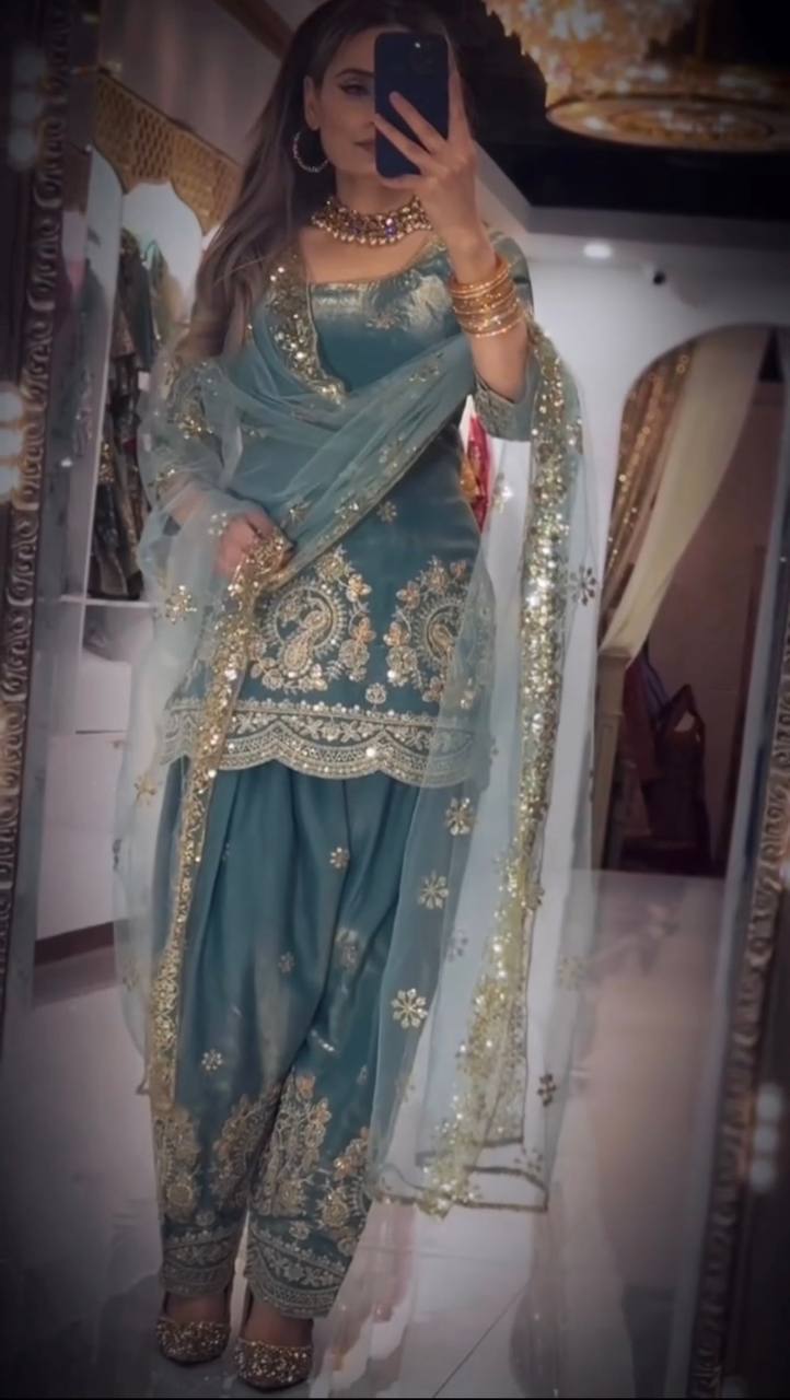 Neo-Classic Sage Couture Salwar Suit